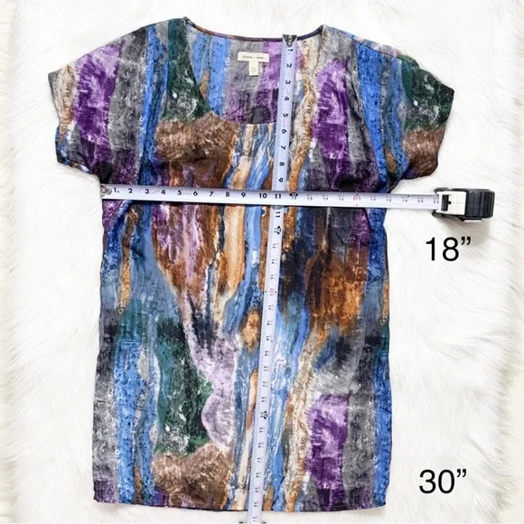 Urban Outfitters Colorful Blue Gray Purple Marbled Short Sleeve Mini Dress - Picture 11 of 11